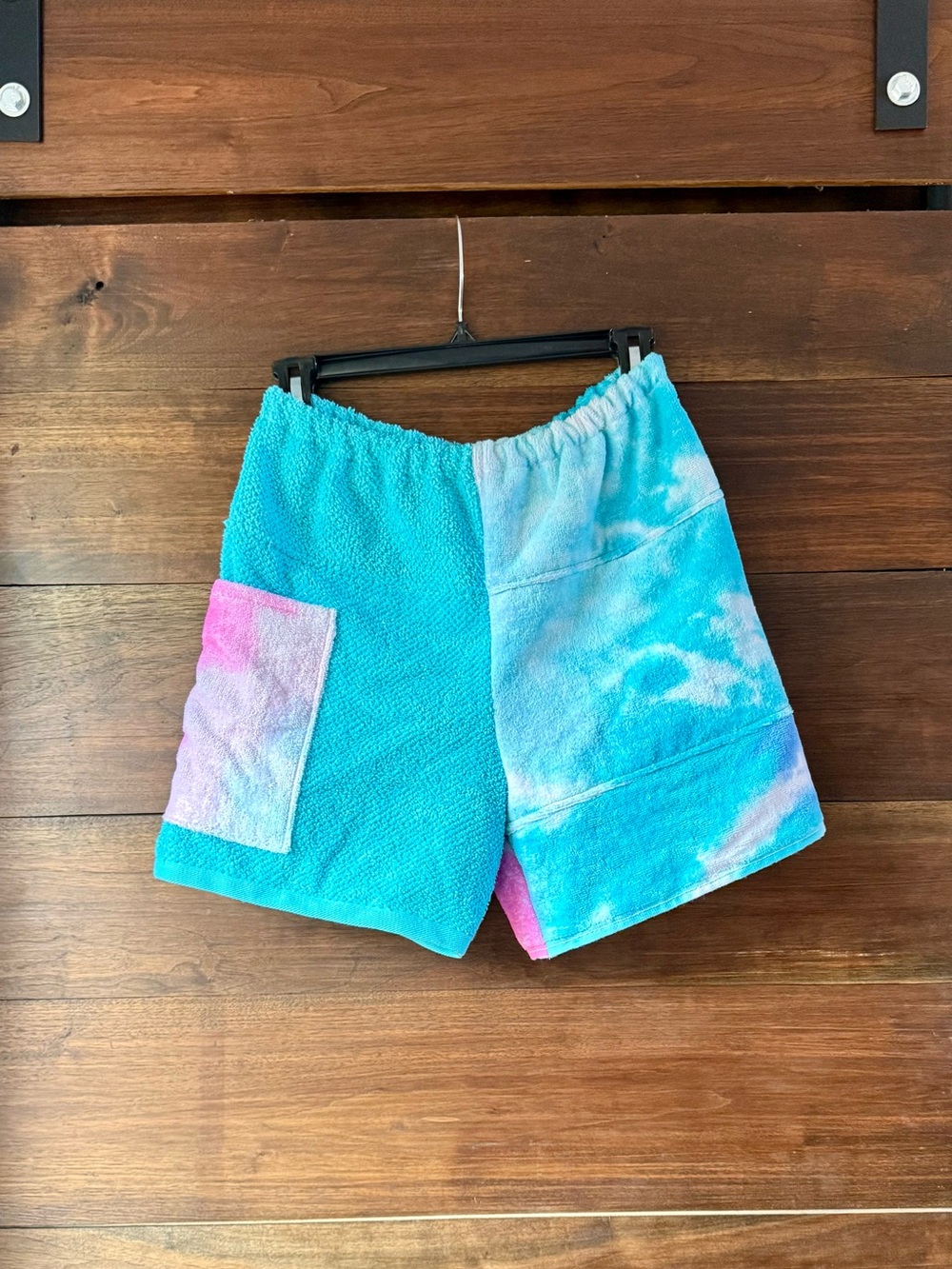 Towel shorts tie dye and turquoise